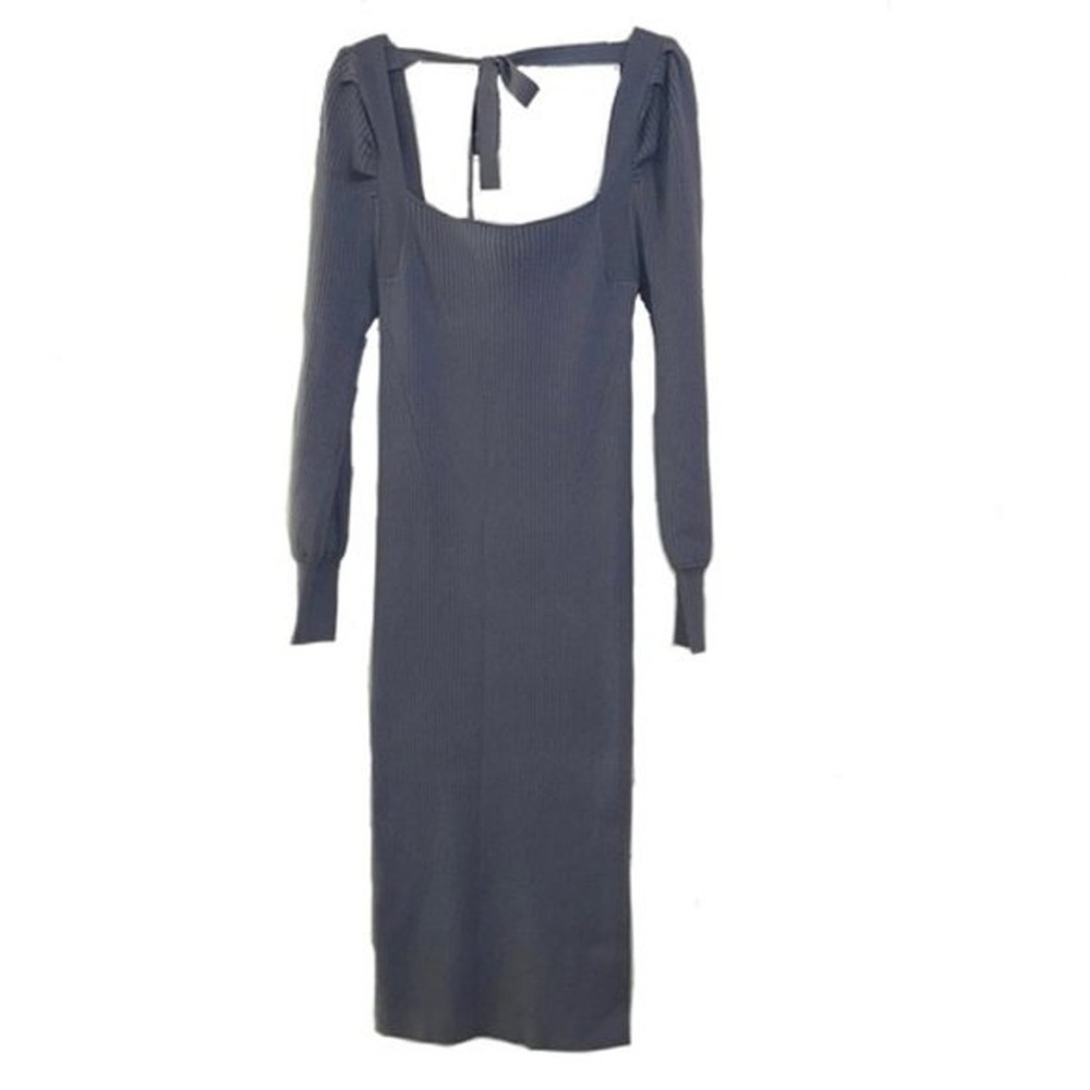 House of Harlow 1960 Ribbed Knit Dress - Dusty Blue
